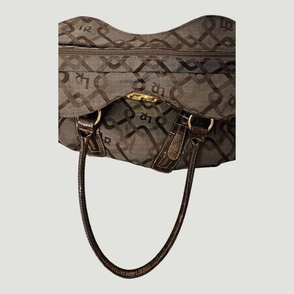 Line Rosetti Brown and Tan Tote Style Purse -- ITEM #3654 - Picture 4 of 7